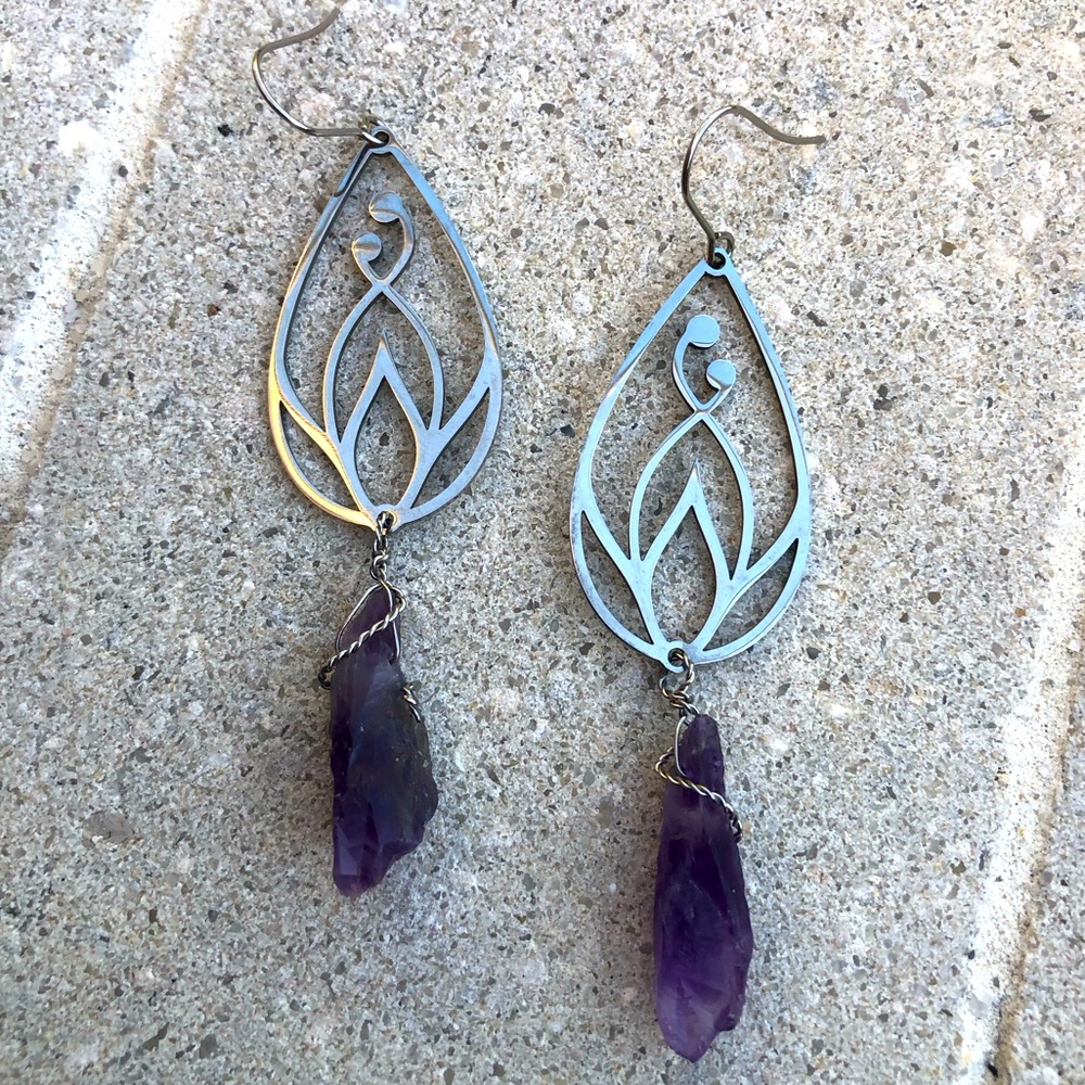Amethyst Magic Lotus Earrings